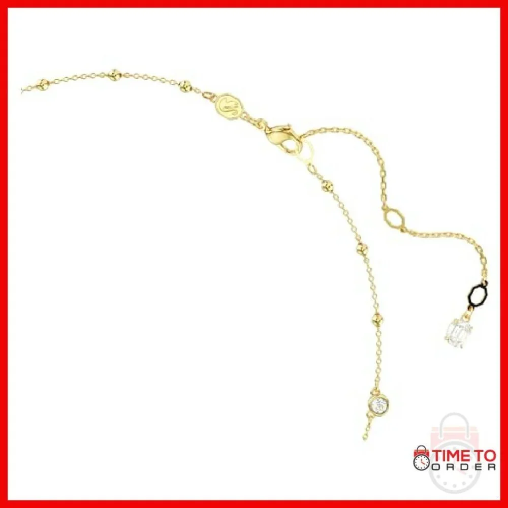 Gold-Tone Crystal Necklace with Lobster Clasp, 14.96 Inches